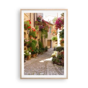 Poster in cornice rovere chiaro - Un'esplosione di fiori - 61x91 cm