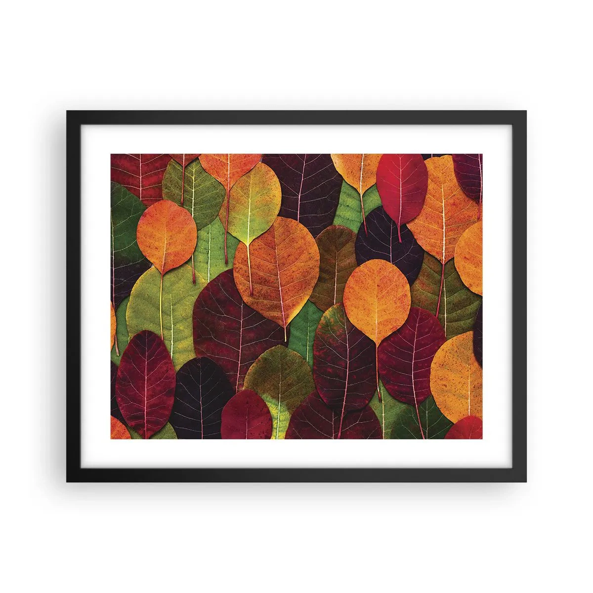 Poster in cornice nera - Mosaico autunnale - 50x40 cm