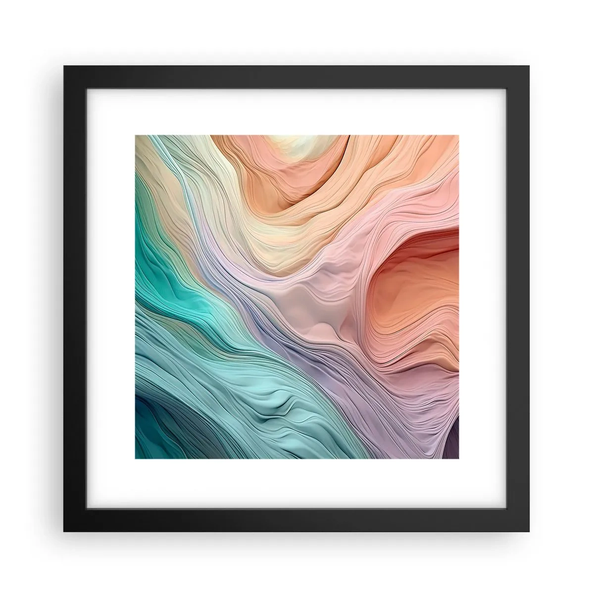 Poster in cornice nera - Onda arcobaleno - 30x30 cm
