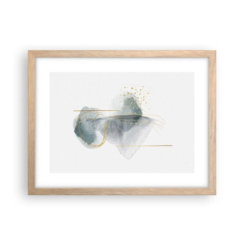 Poster in cornice rovere chiaro - Sui legami del grigio e dell'oro - 40x30 cm