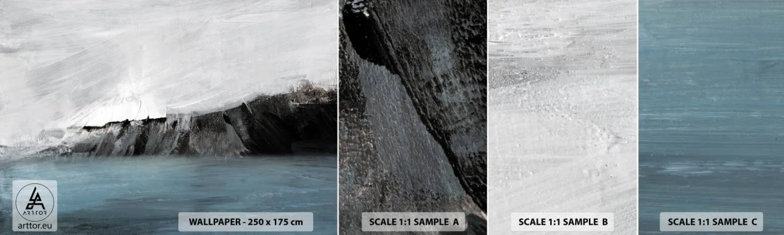 Campione Di Fotomurale Standard Eco - Acqua-terra: lo scontro degli elementi - Costa, Paesaggio, Mare - 100x30 cm