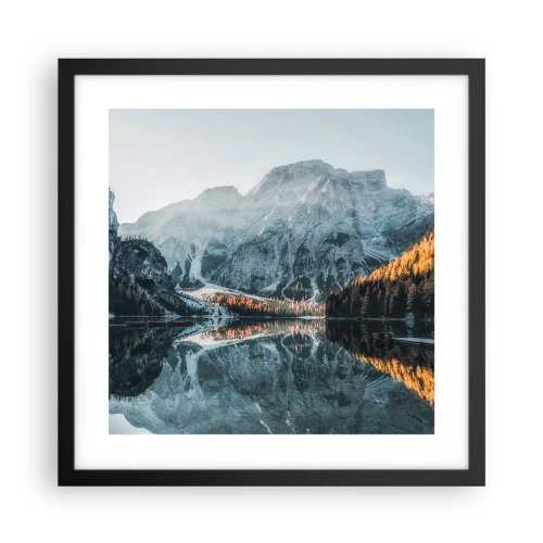 Poster in cornice nera - Paesaggio allo specchio - 40x40 cm