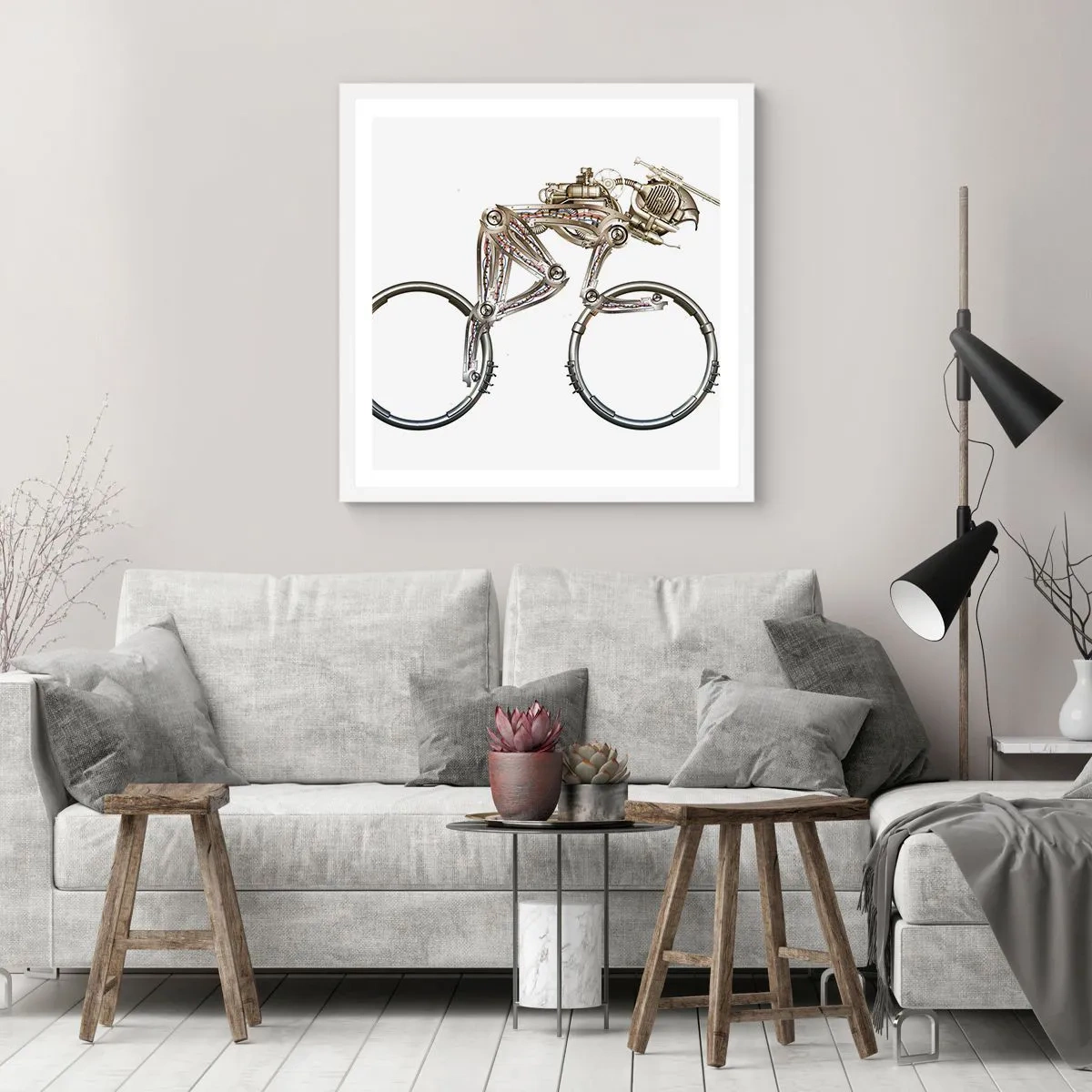 Poster in cornice bianca - Macchina perfetta - 60x60 cm