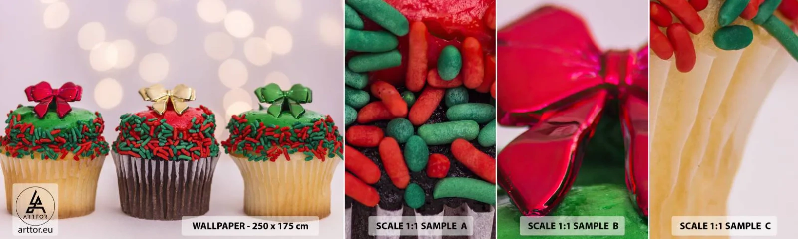 Campione Di Fotomurale Standard Eco - Dolci a volontà - Gastronomia, Biscotti, Muffin colorati - 100x30 cm