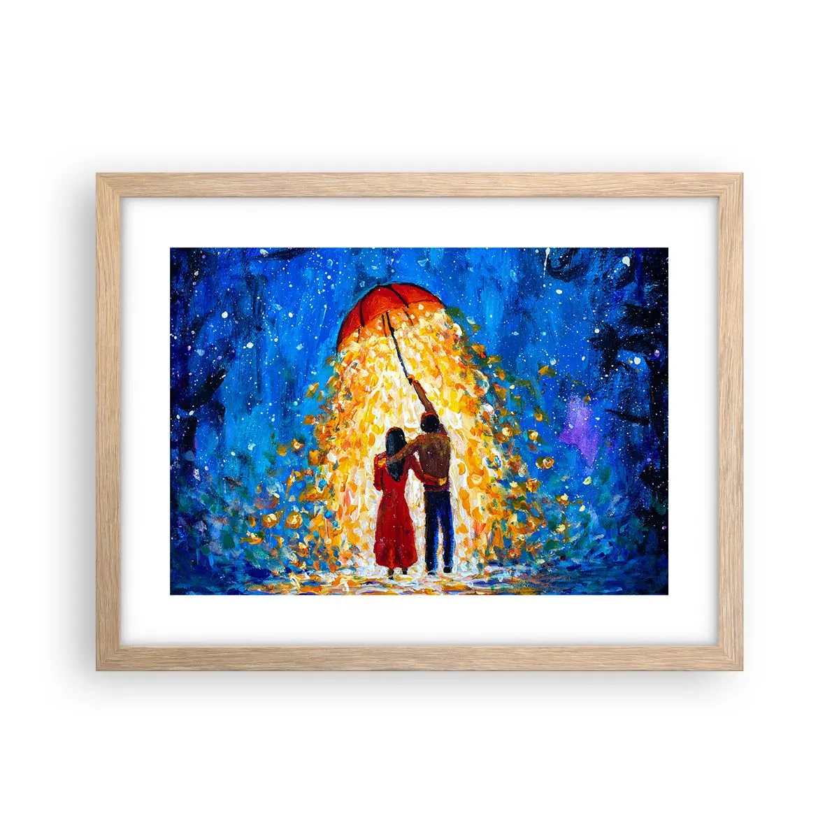 Poster in cornice rovere chiaro - La magia di una sera piovosa? - 40x30 cm