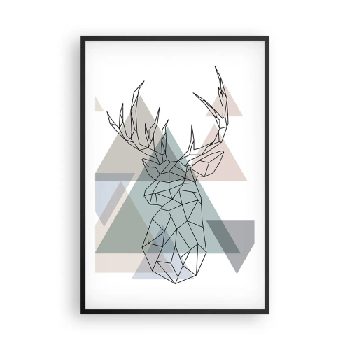 Poster in cornice nera - Nel bosco geometrico - 61x91 cm