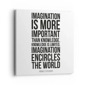 Quadro su tela - Stampe su Tela - Einstein sul potere dell'immaginazione - 40x40 cm