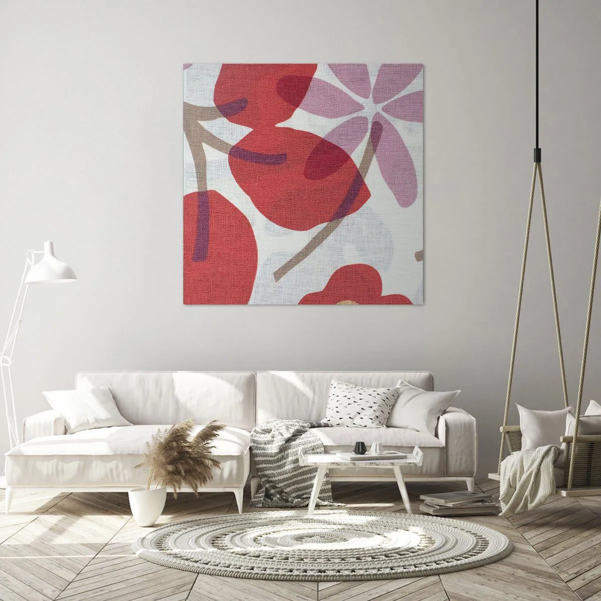 Quadro su tela - Stampe su Tela - Composizione di fiori in rosa - 30x30 cm