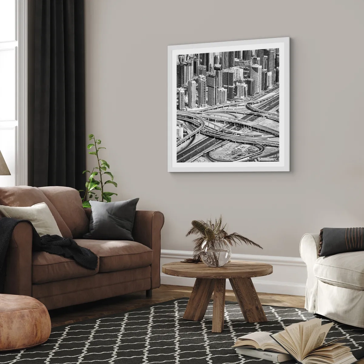 Poster in cornice bianca - Dubai - città impossibile - 40x40 cm
