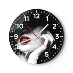 Orologio da parete - Orologio in Vetro - Studio in scarlatto - 40x40 cm