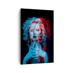 Quadro su tela - Stampe su Tela - Doppio ritratto di donna in rosso e blu - 80x120cm - Alter ego - Decorazione murale moderna per soggiorno e camera da letto ARTTOR