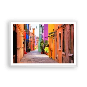 Poster in cornice bianca - Angolo multicolore - 91x61 cm
