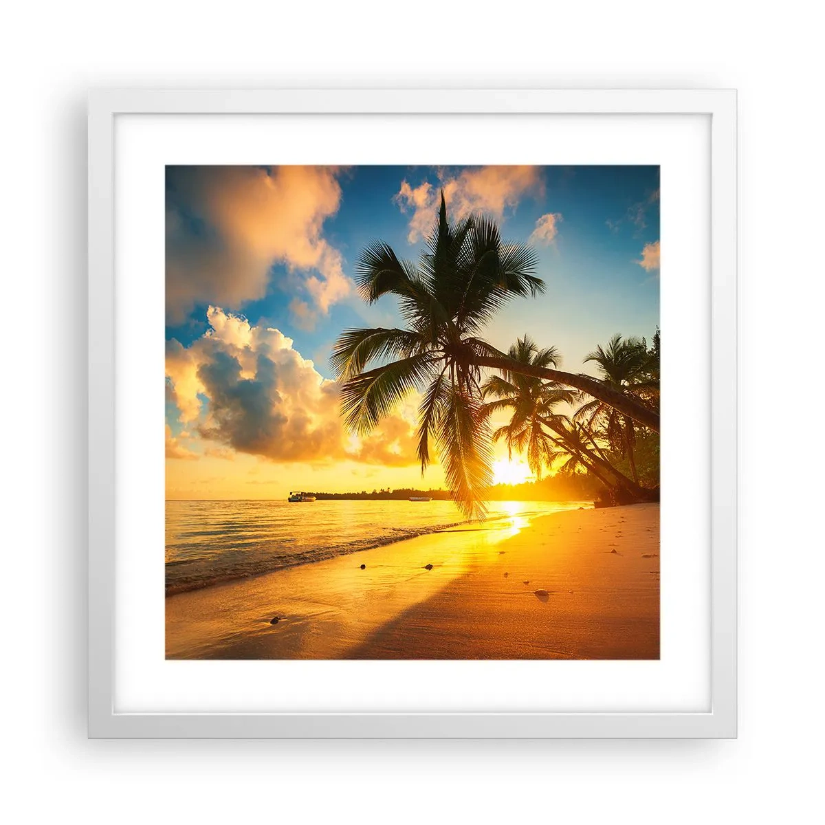 Poster in cornice bianca - Sogno dei Caraibi - 40x40 cm
