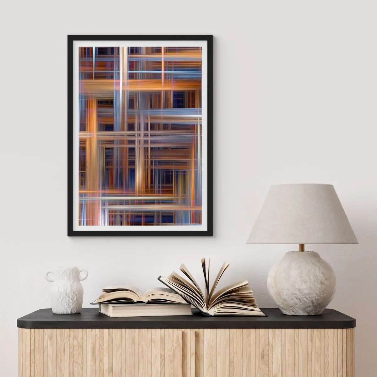 Poster in cornice nera - Tessute con la luce - 61x91 cm