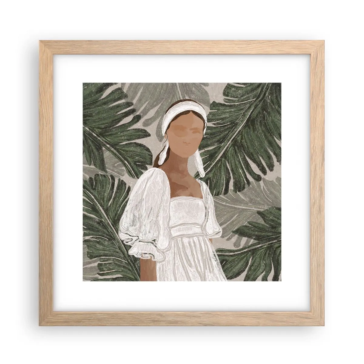 Poster in cornice rovere chiaro - Ritratto esotico - 30x30 cm