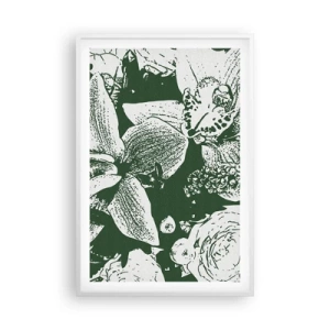 Poster in cornice bianca - Bouquet: il mondo del verde - 61x91 cm