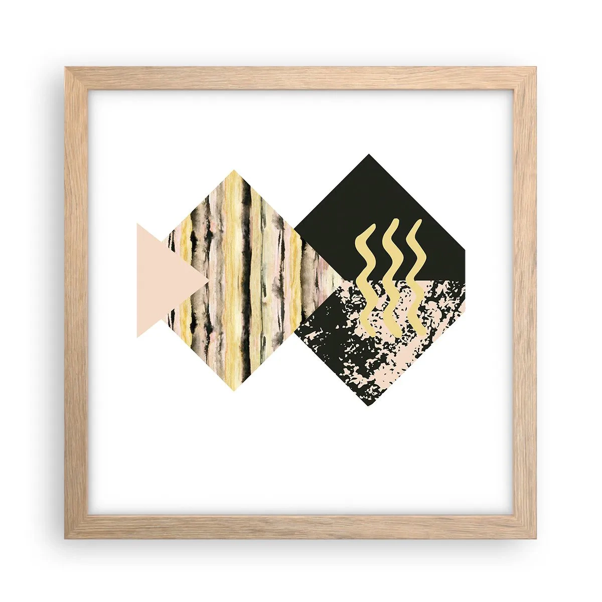 Poster in cornice rovere chiaro - Non è così facile - 30x30 cm