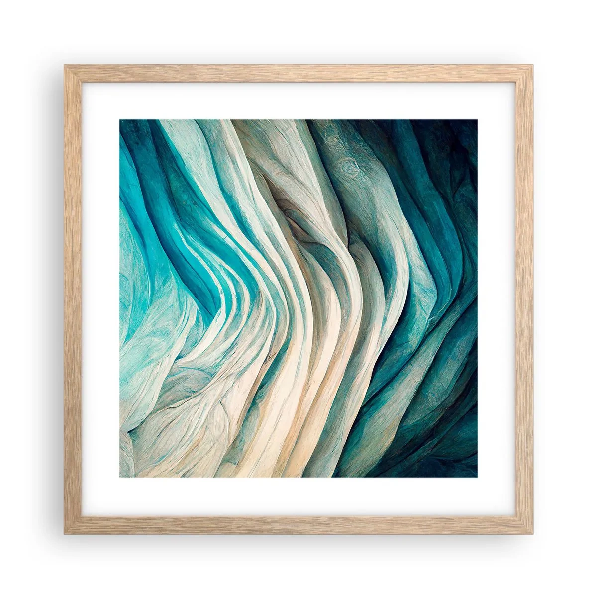 Poster in cornice rovere chiaro - Blu insaziabile - 40x40 cm