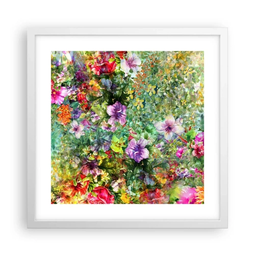 Poster in cornice bianca - Perdersi nei fiori - 40x40 cm