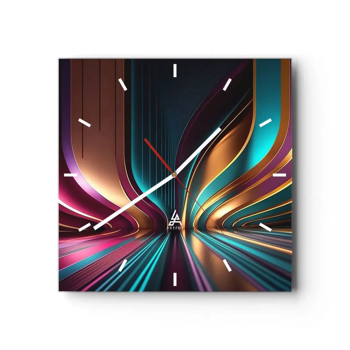 Orologio da parete - Orologio in Vetro - Architettura di luce - 40x40 cm