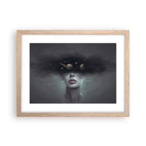 Poster in cornice rovere chiaro - E i pianeti folleggiano... - 40x30 cm