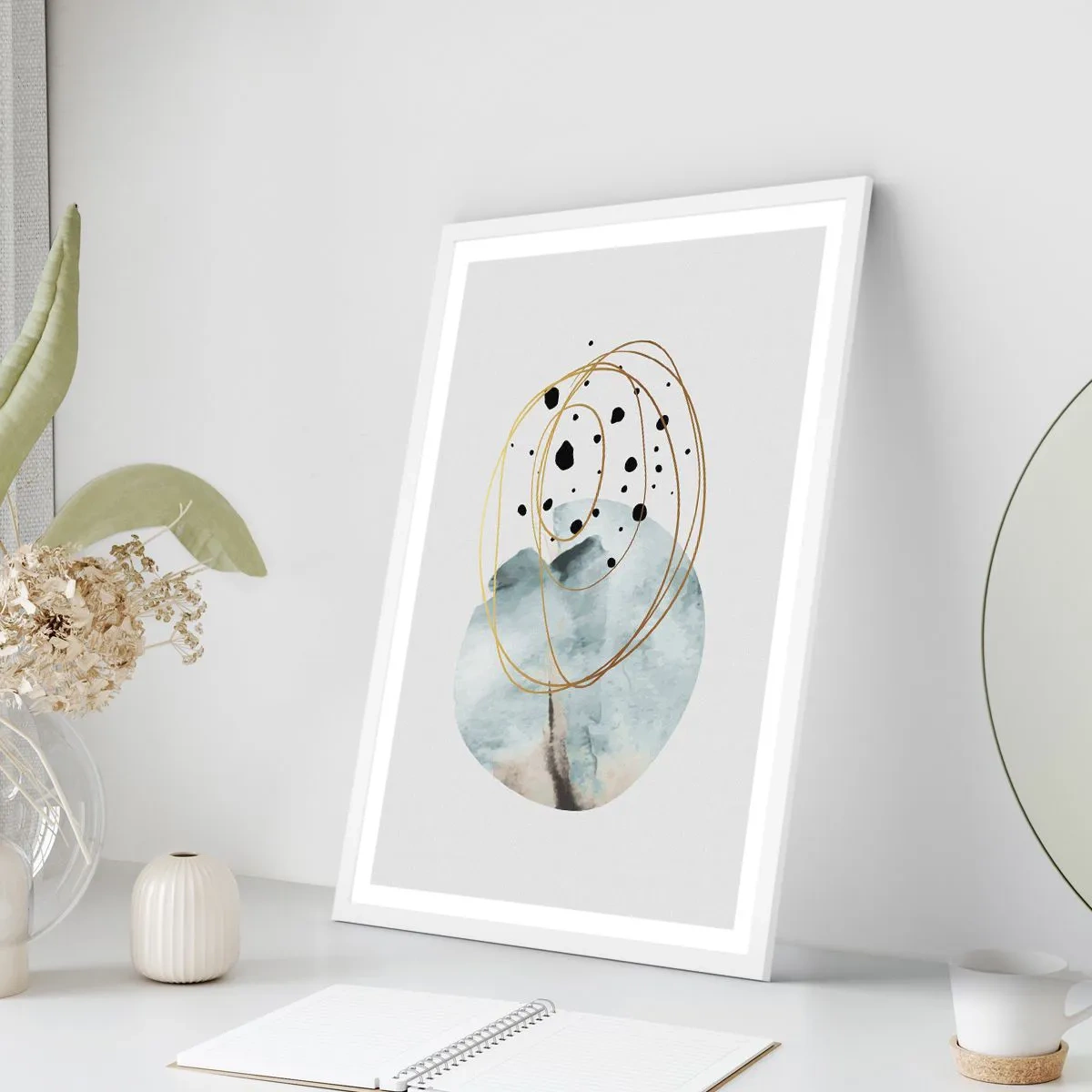 Poster in cornice bianca - Nell'abbraccio dello spazio - 70x100 cm