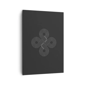 Quadro su tela - Stampe su Tela - Motivo celtico in stile minimalista su sfondo nero - 50x70cm - Nello spirito celtico - Decorazione murale moderna per soggiorno e camera da letto ARTTOR