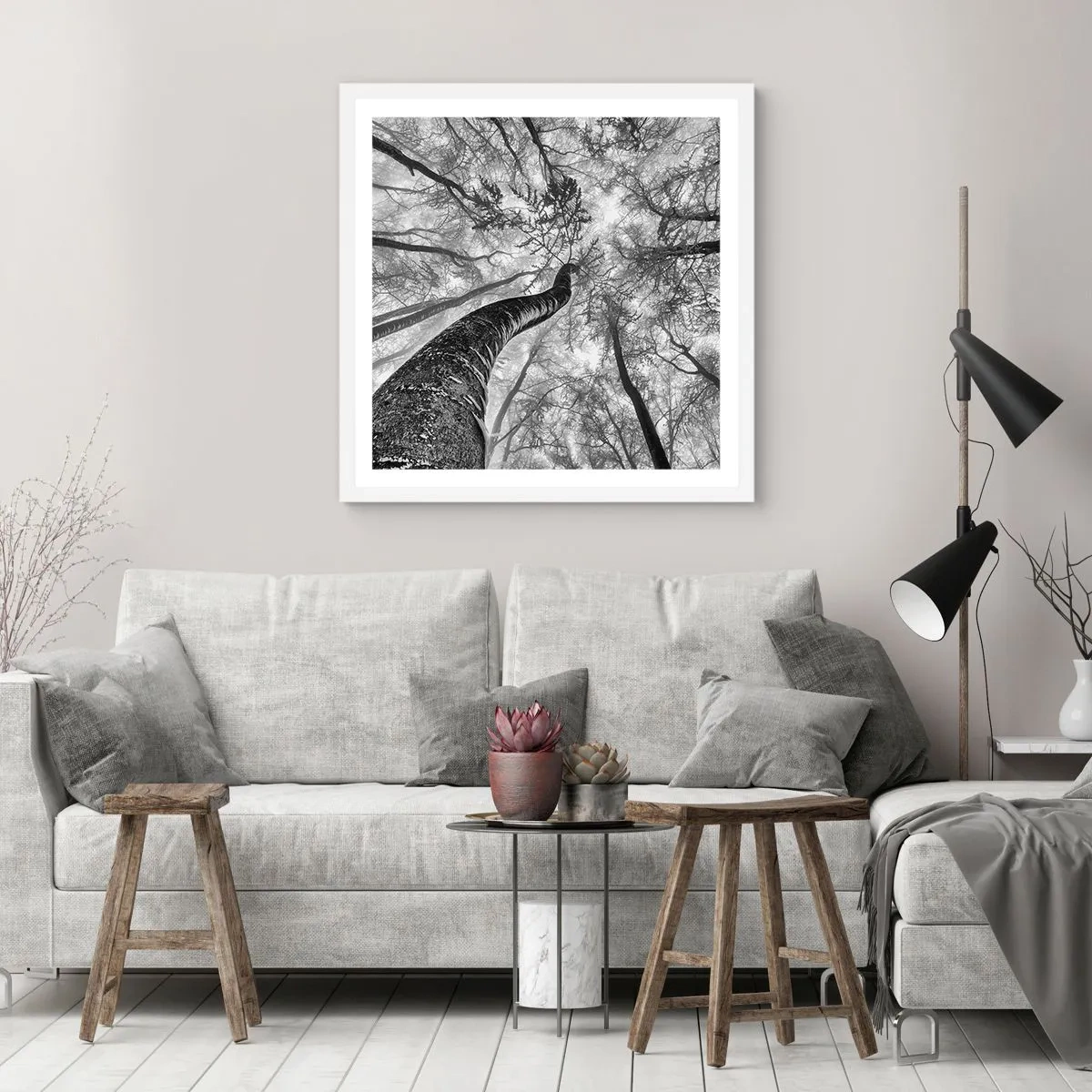 Poster in cornice bianca - La corsa verso la luce - 50x50 cm