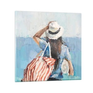 Quadro su vetro - Benvenuti in vacanza - 30x30 cm