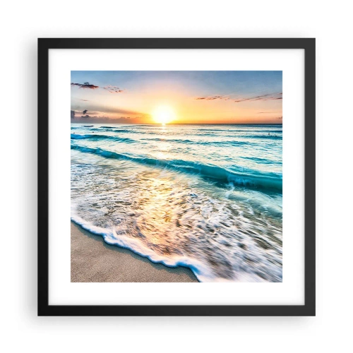 Poster in cornice nera - Tramonto sul mare - 40x40 cm