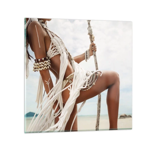 Quadro su vetro - La sacerdotessa del sole - 70x70 cm