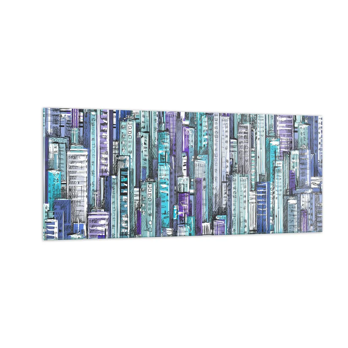 Quadro su vetro - Bluastri dal cielo - 100x40 cm