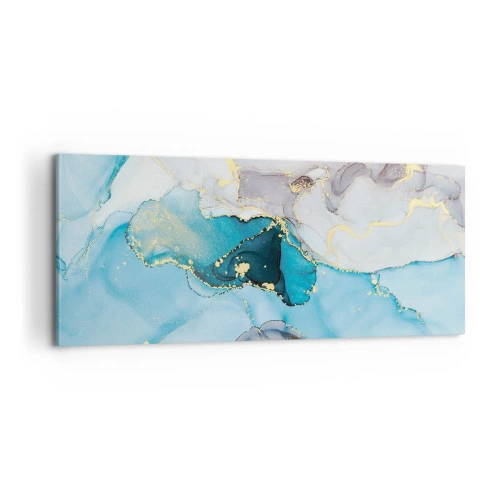 Quadro su tela - Stampe su Tela - Studio di incontro tra grigio e turchese - 100x40 cm