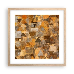 Poster in cornice rovere chiaro - Il mondo compreso nella forma - 40x40 cm