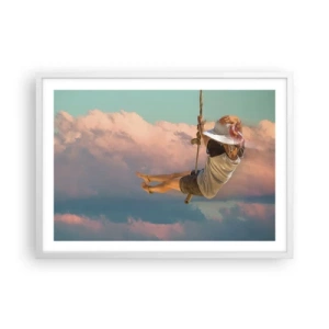 Poster in cornice bianca - Divertimento tra le nuvole - 70x50 cm