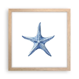 Poster in cornice rovere chiaro - Stella marina - 30x30 cm