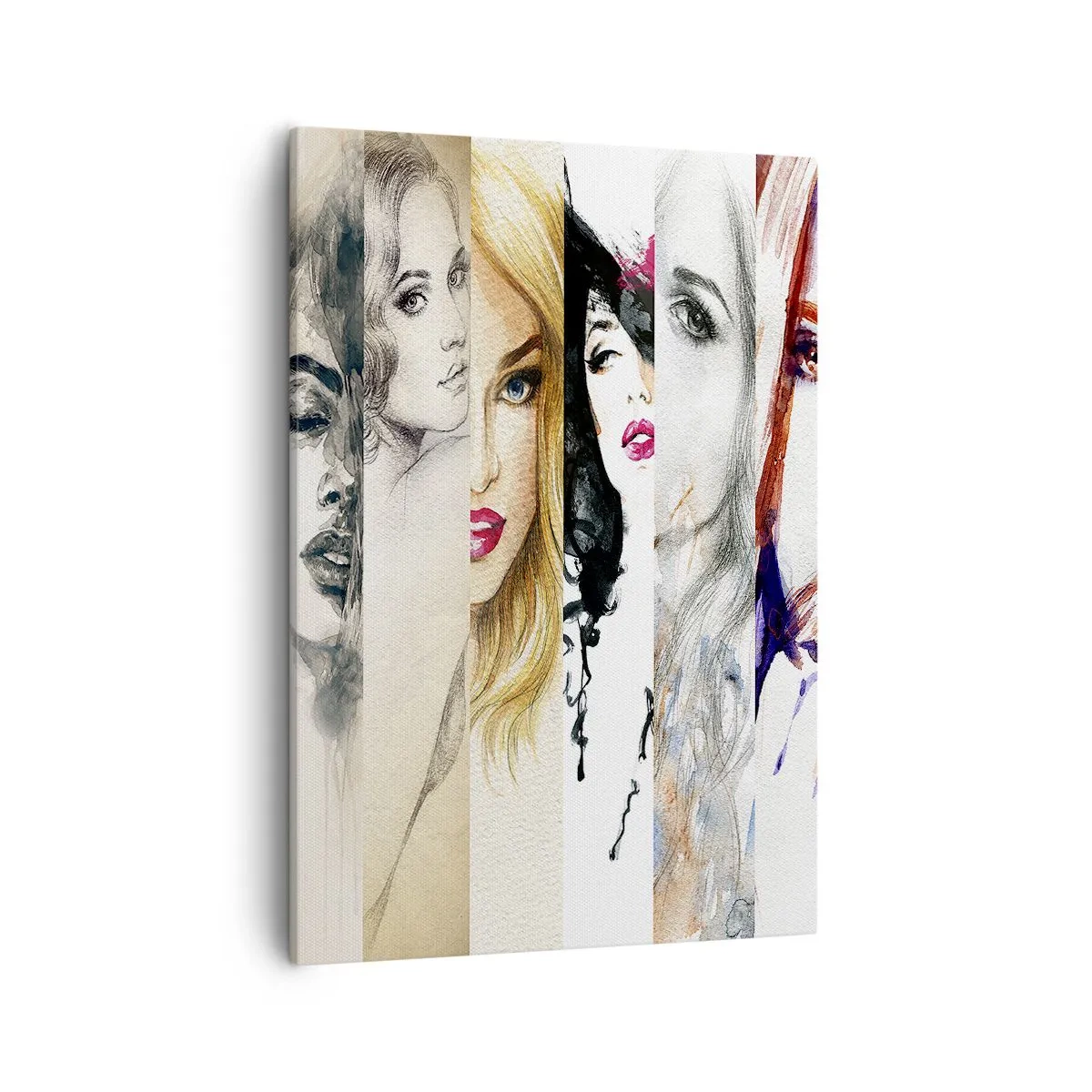 Quadro su tela - Stampe su Tela - Una raccolta di ritratti di donne in vari stili artistici. - 50x70cm - E sei sempre tu - Decorazione murale moderna per soggiorno e camera da letto ARTTOR