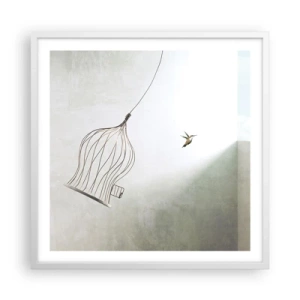 Poster in cornice bianca - Nel proprio elemento - 60x60 cm