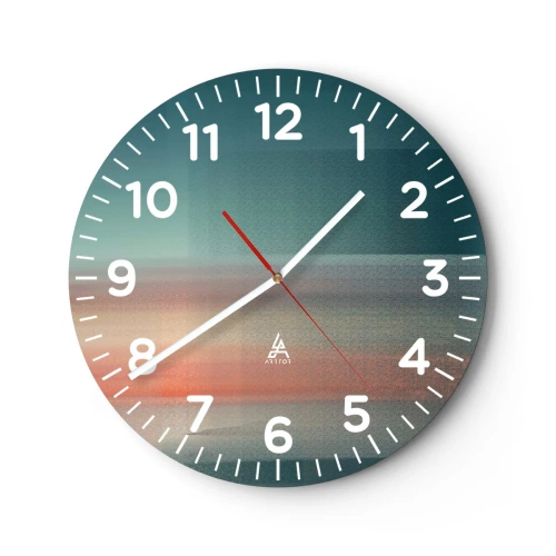 Orologio da parete - Orologio in Vetro - Astrazione: onde di luce - 40x40 cm