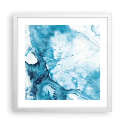 Poster in cornice bianca - Concerto di blu - 40x40 cm