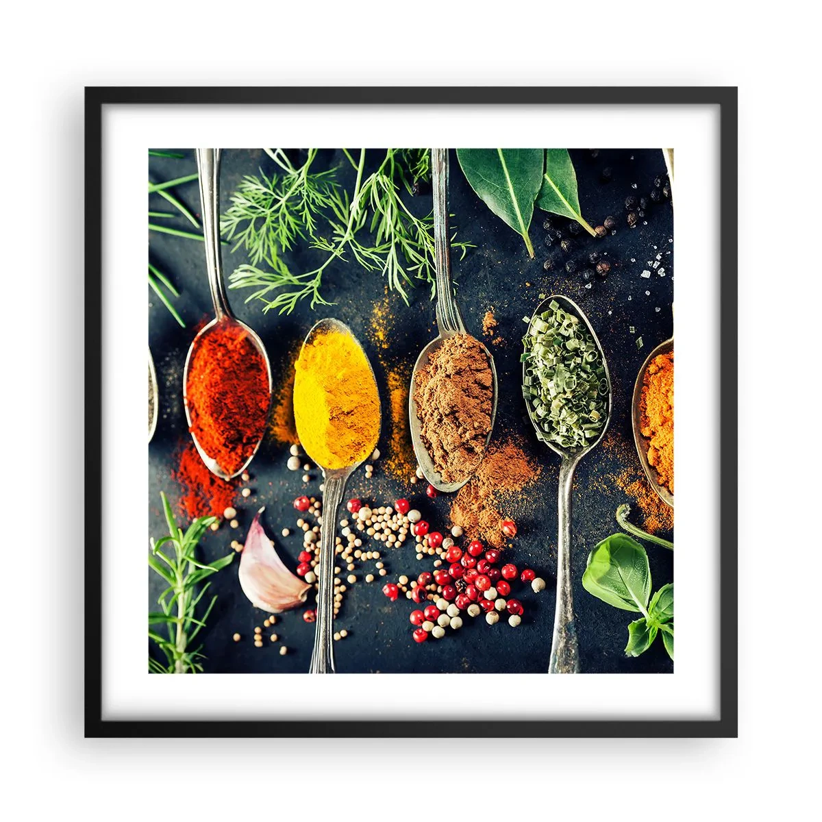 Poster in cornice nera - Magie gastronomiche - 50x50 cm