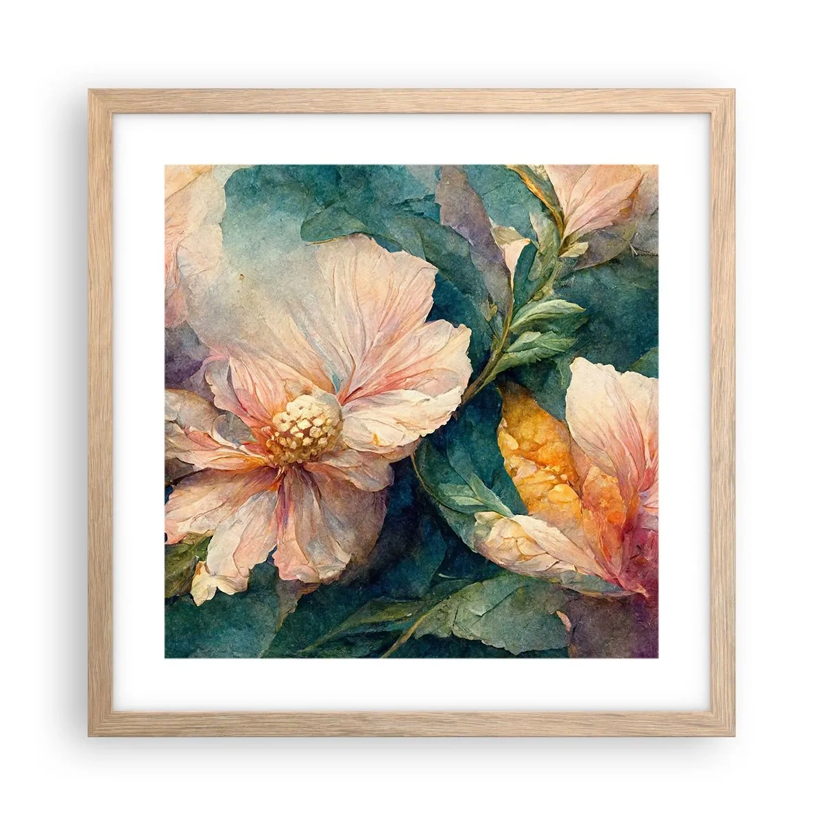 Poster in cornice rovere chiaro - Delicatezza pura - 40x40 cm