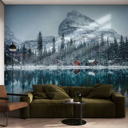 Fotomurali Autoadesivo Deluxe Sticker - Rifugio canadese - Paesaggio, Canada, Inverno - 350x256 cm