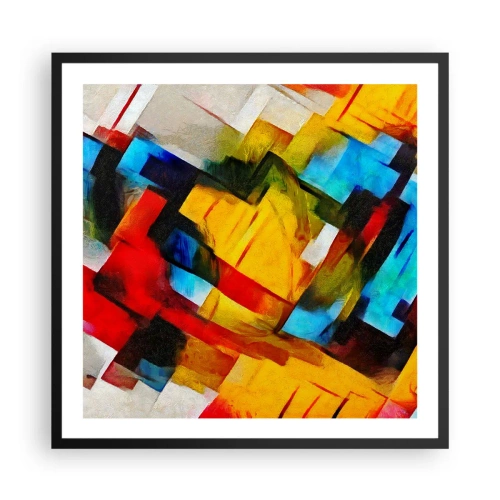 Poster in cornice nera - Intreccio multicolore - 60x60 cm