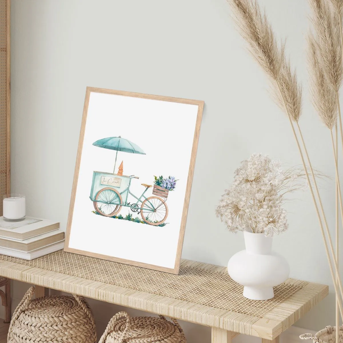 Poster in cornice rovere chiaro - Dolce ricordo d'estate - 40x50 cm