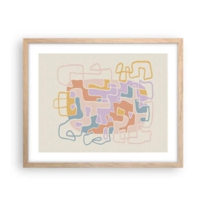 Poster in cornice rovere chiaro - Labirinto: avventura gioiosa - 50x40 cm