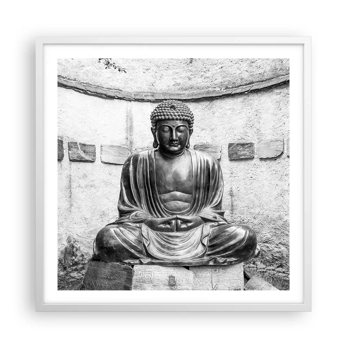 Poster in cornice bianca - Alla fonte della pace - 60x60 cm
