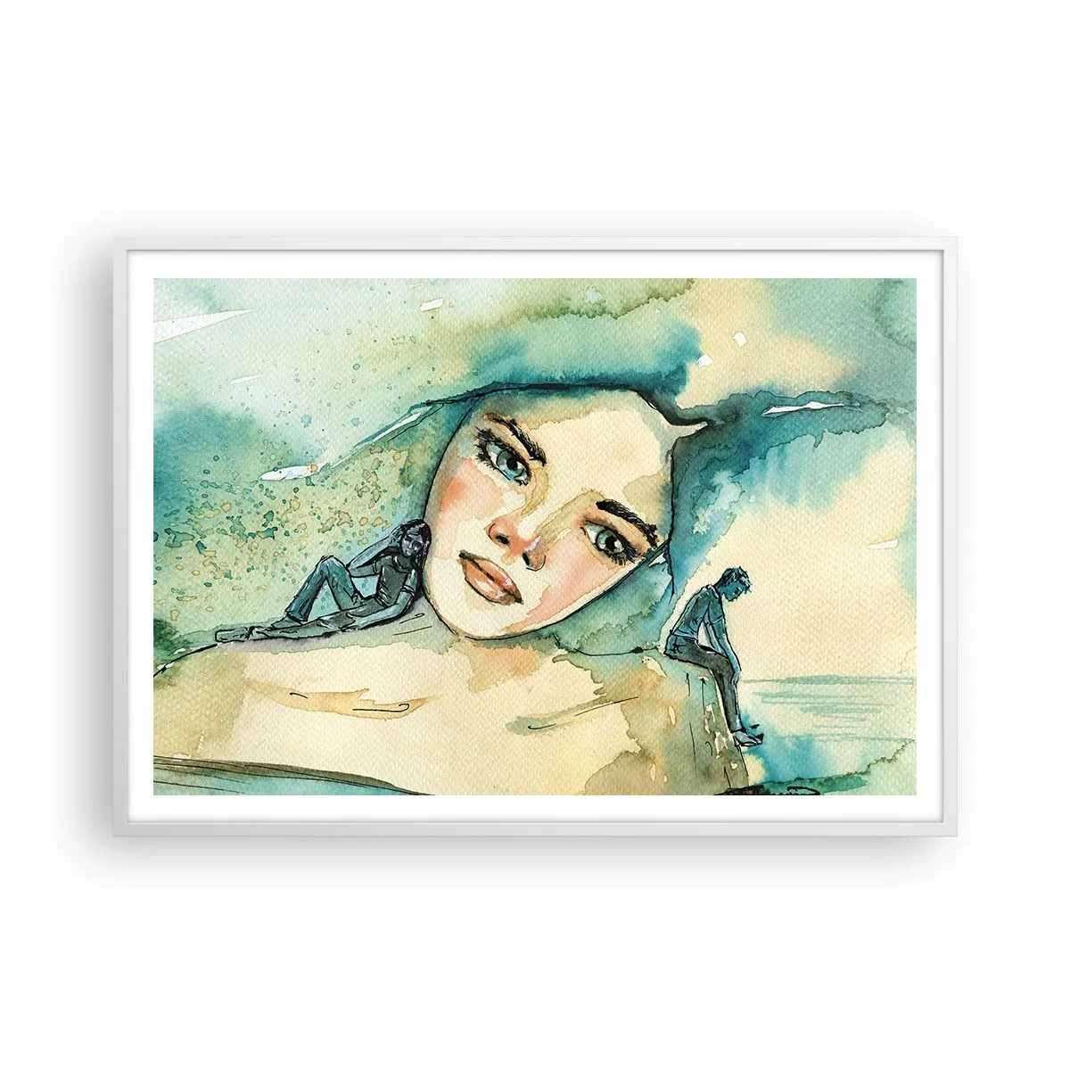 Poster in cornice bianca - Am I blue? - 100x70 cm