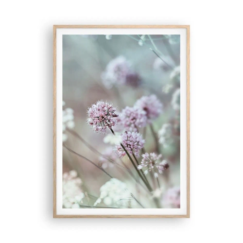 Poster in cornice rovere chiaro - Le dolci filigrane delle erbe - 70x100 cm