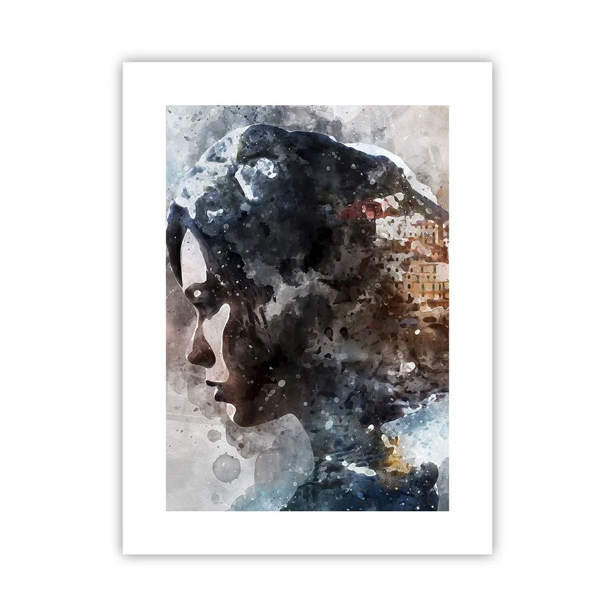 Poster - Racconto su una ragazza con città sullo sfondo - 30x40 cm